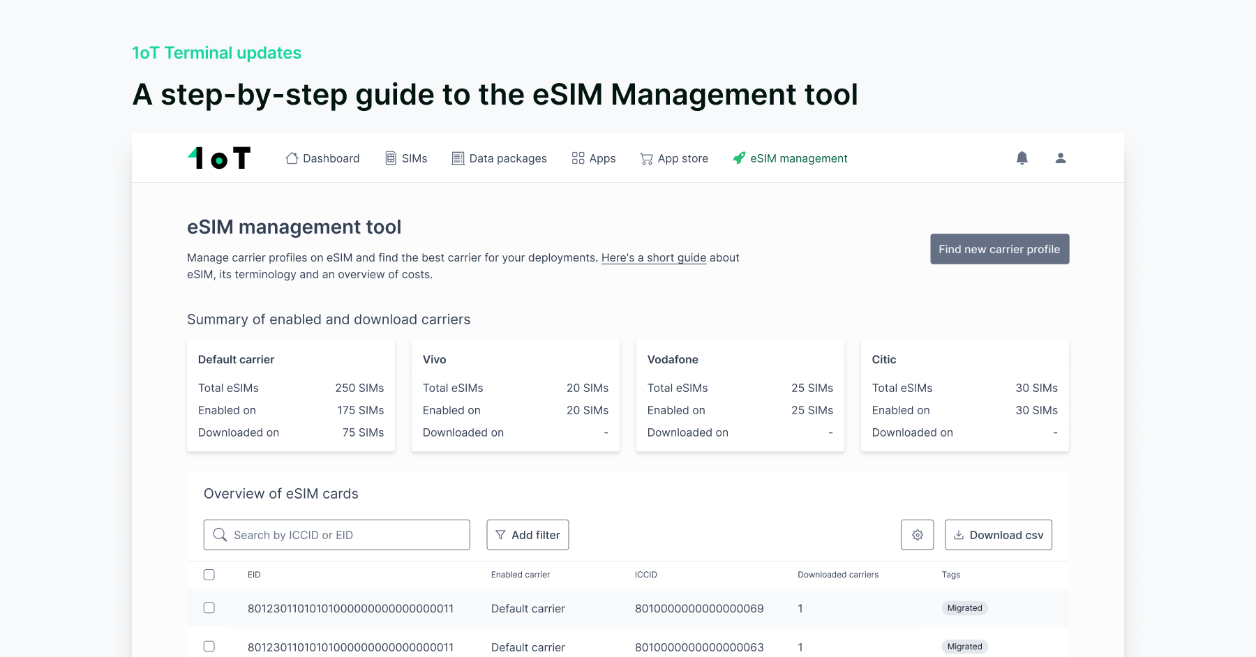 Article cover image for A step-by-step guide to eSIM Management tool